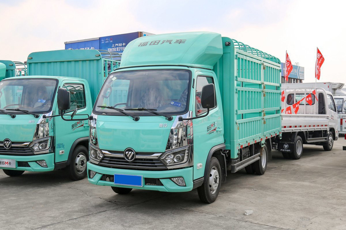 Foton Auman Mini Truck 2.0L 127HP CNG 3.815m High Roof Deflector Fence Truck Shock-Absorbing Seats