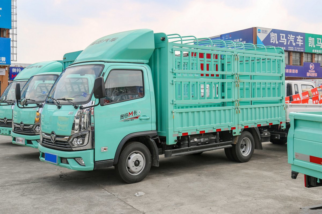 Foton Auman Mini Truck 2.0L 127HP CNG 3.815m High Roof Deflector Fence Truck Shock-Absorbing Seats