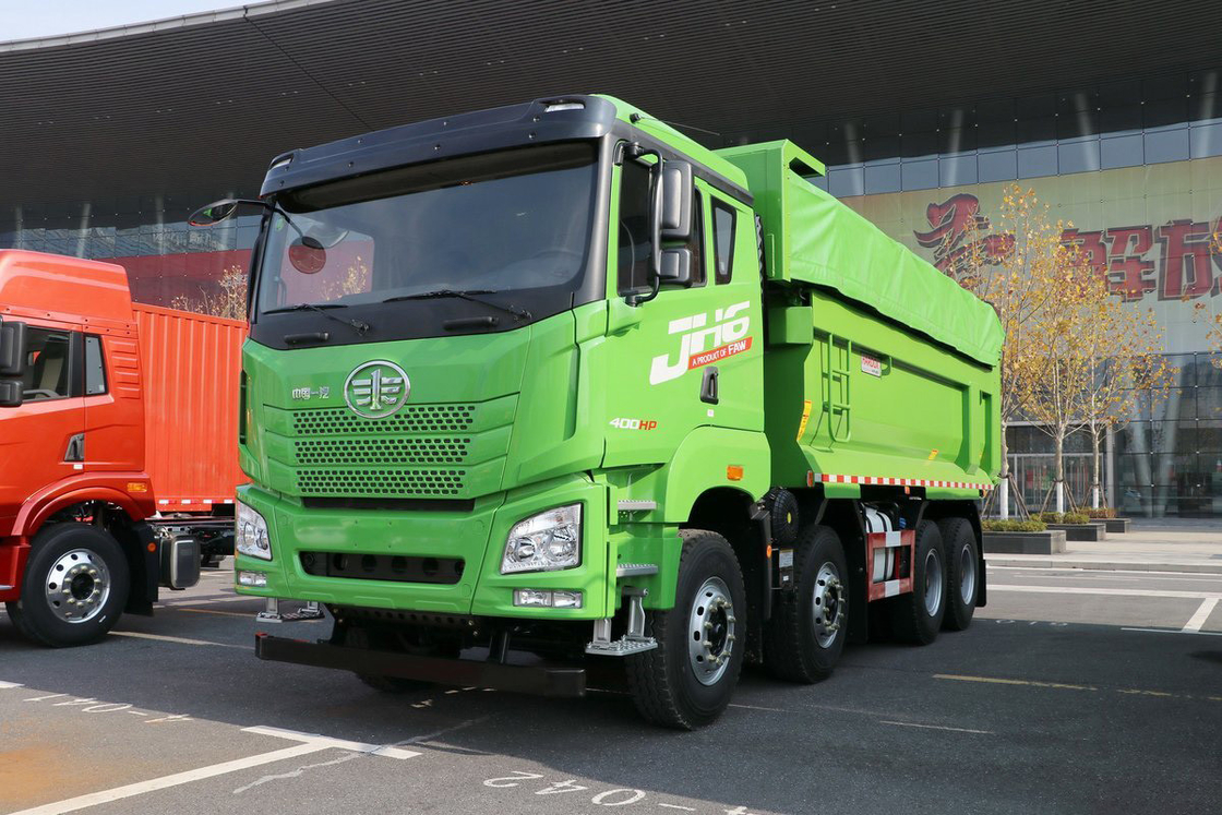 Qingdao Jiefang Dump Truck JH6 Heavy Truck Diesel 400HP Half-Row Seat 8X4 5.8m Rear Flip Dump Container