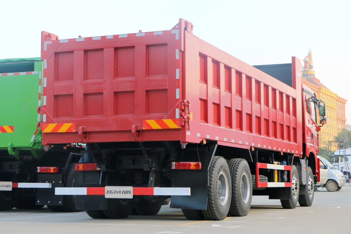 Flat Top Half Cab JH6 Heavy Truck Diesel 430 Hp 8X4 8.2m Qingdao Jiefang Dump Truck