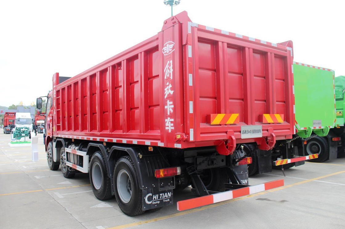 FAW Jiefang Dump Truck J6M Heavy Truck Diesel 350hp Flat Top Single Row Seat 8X4 6.5m Rear Flip Cargo Box