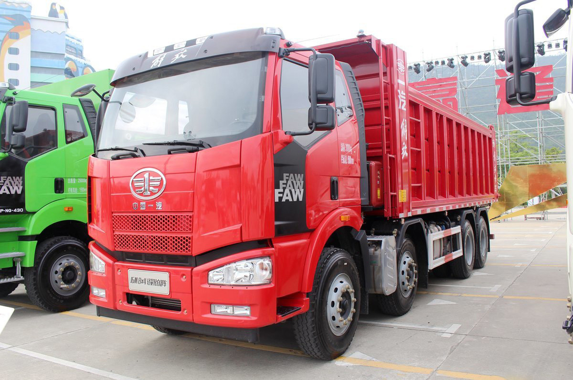 FAW Jiefang Dump Truck J6M Heavy Truck Diesel 350hp Flat Top Single Row Seat 8X4 6.5m Rear Flip Cargo Box