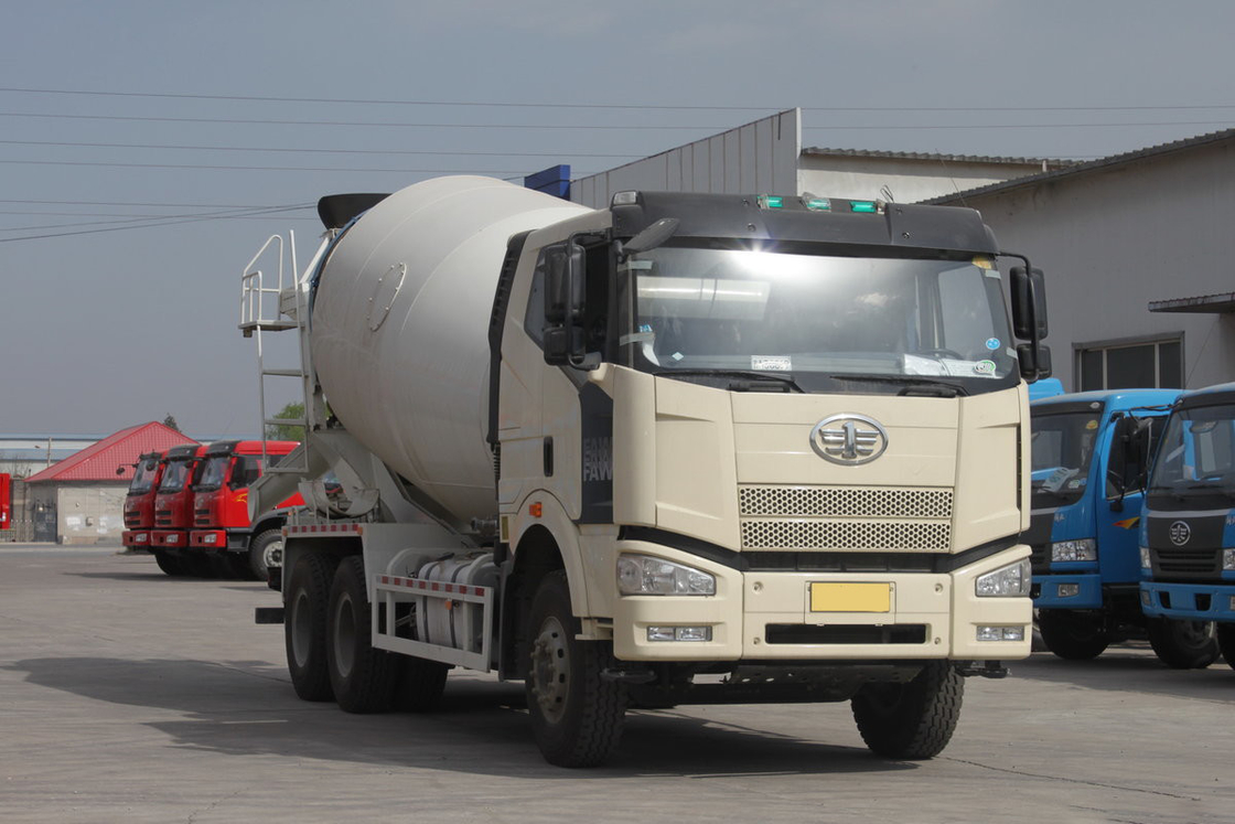 FAW Jiefang Concrete Mixer Truck J6P 350HP 6X4 Flat Top Cab 4.7m3 Tank Automatic Air Conditioning