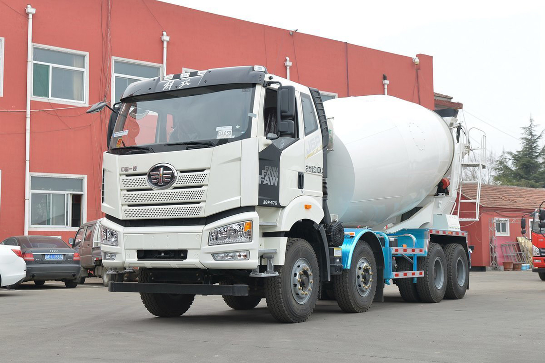 J6P 375HP 8X4 Fully Floating Flat Top Half Displacement 7.86m³ FAW Jiefang Concrete Mixer Truck