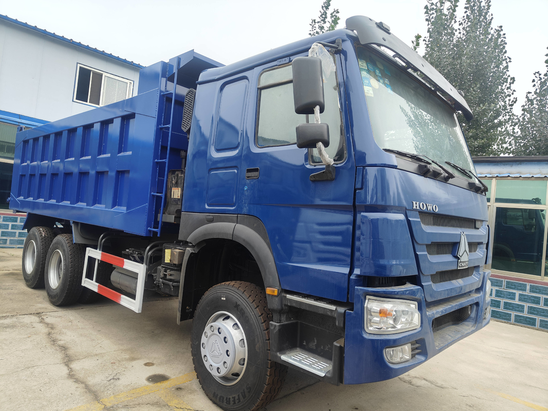 Truck In Africa Howo Dump / Tipper 6*4 Blue Color 10 Wheels With High Refubished New Bucket