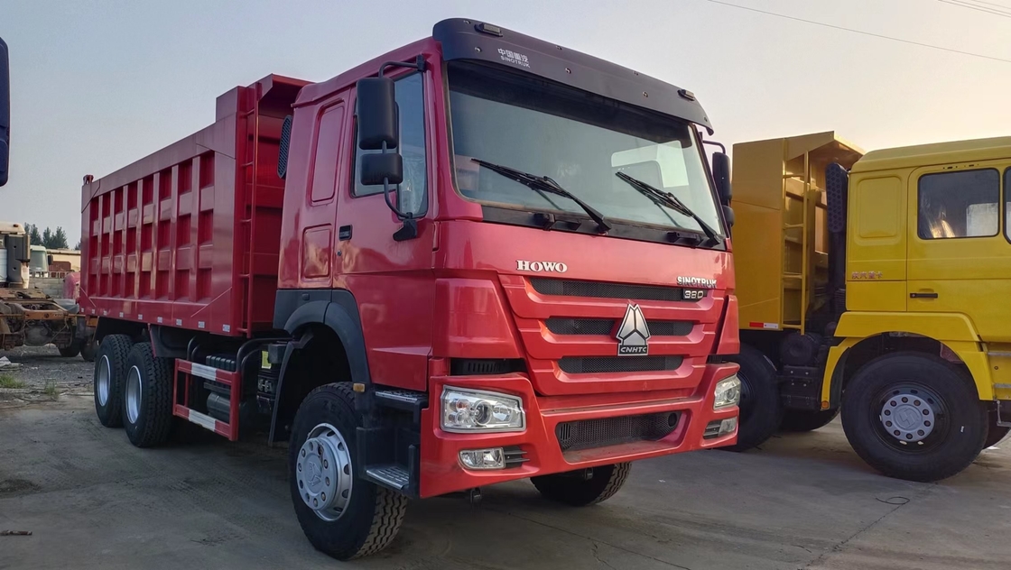 Howo Dump Truck Used One And Half Row Cabin Sinotruk Tipper 20cbm Box 380hp Euro 2 Emission