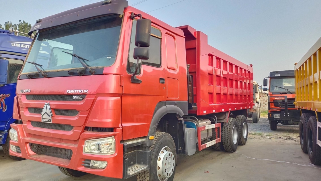 Howo Dump Truck Used One And Half Row Cabin Sinotruk Tipper 20cbm Box 380hp Euro 2 Emission