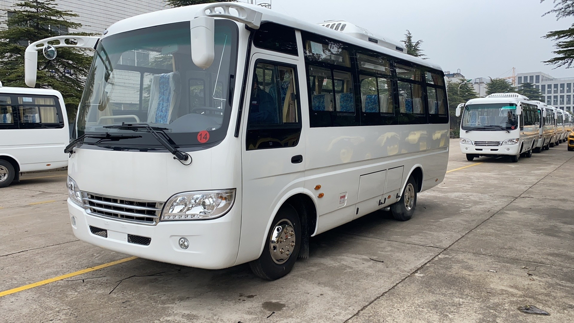 Coaster Mini Bus Yuchai Engine Mudan MD6668 25 Seats 2+2 Seats Layout New Air Conditioner