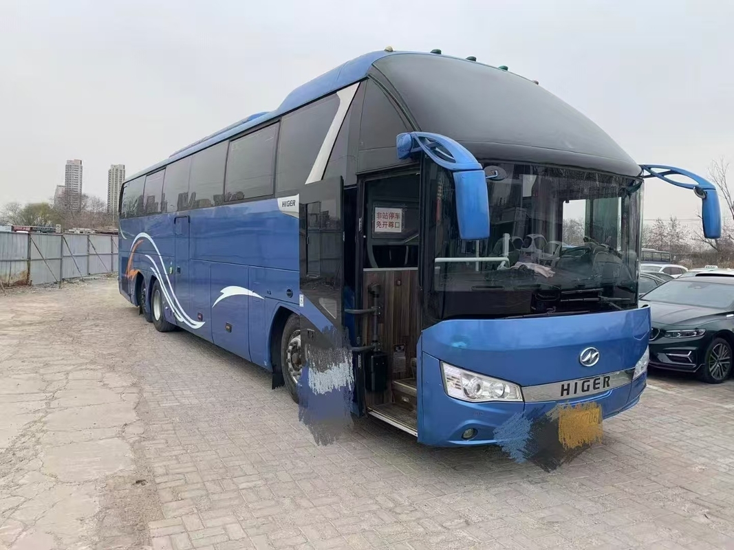 Coach Bus Second Hand Higer KLQ6132 Weichai 375hp Doubel Diff Bus 56 Seats Double Rear Alxe Lux Transport