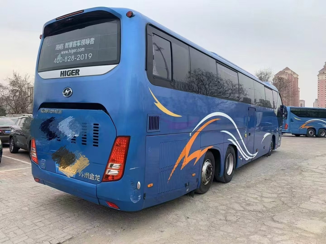 Coach Bus Second Hand Higer KLQ6132 Weichai 375hp Doubel Diff Bus 56 Seats Double Rear Alxe Lux Transport