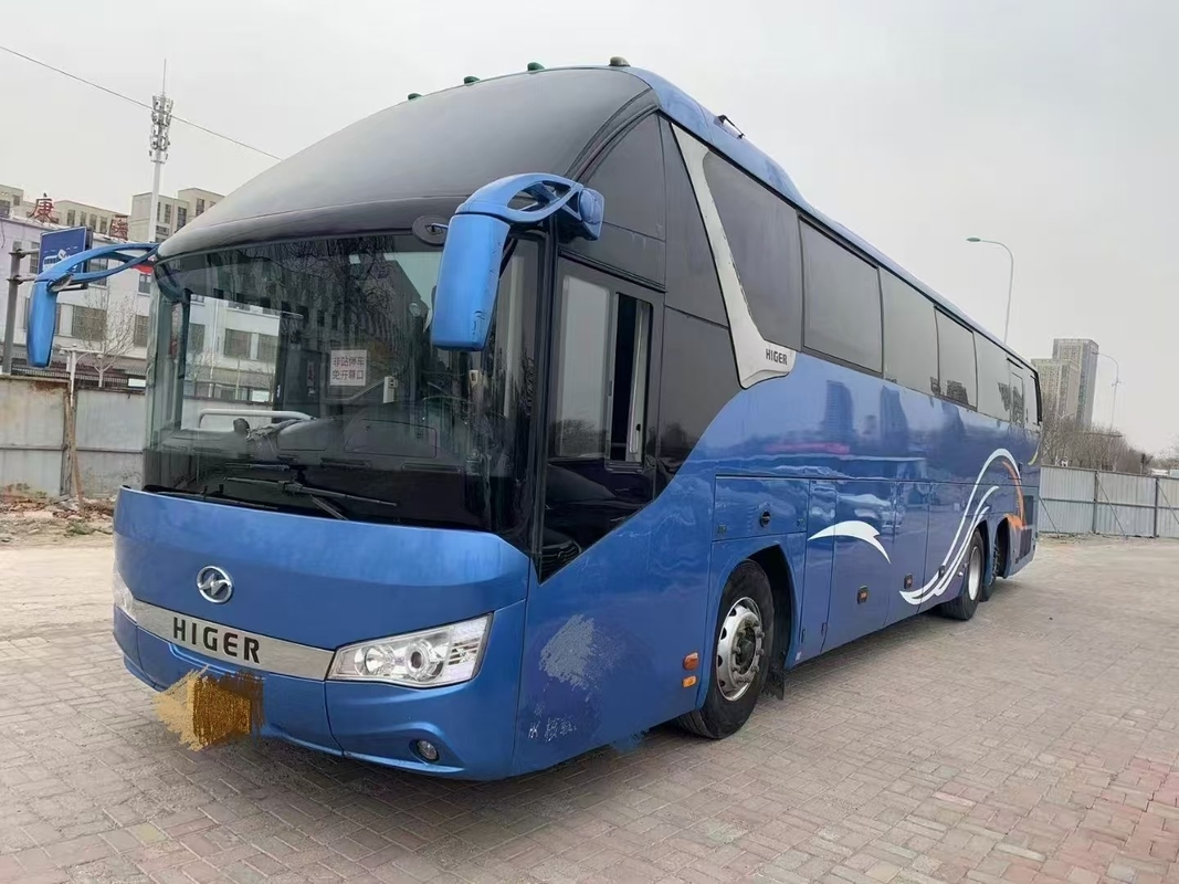 Coach Bus Second Hand Higer KLQ6132 Weichai 375hp Doubel Diff Bus 56 Seats Double Rear Alxe Lux Transport