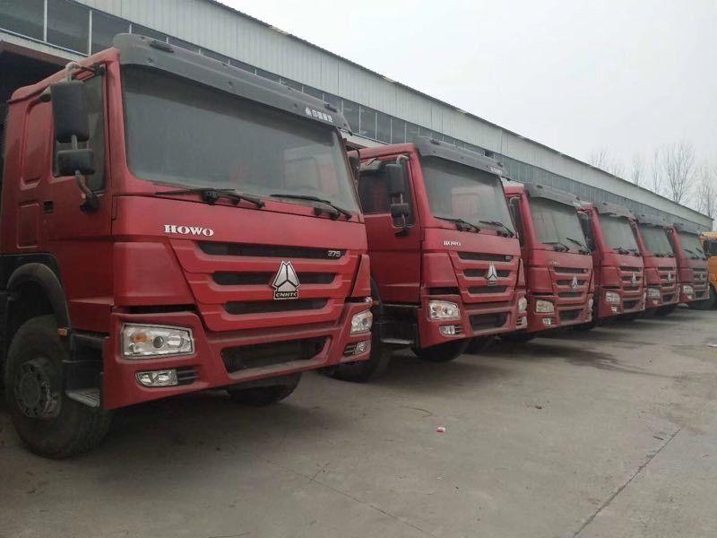 Red Color Dongfeng 2nd Hand Tipper Trucks With 6x4 Drive EURO 3 Diesel Engine