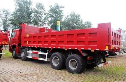 Red Color Dongfeng 2nd Hand Tipper Trucks With 6x4 Drive EURO 3 Diesel Engine