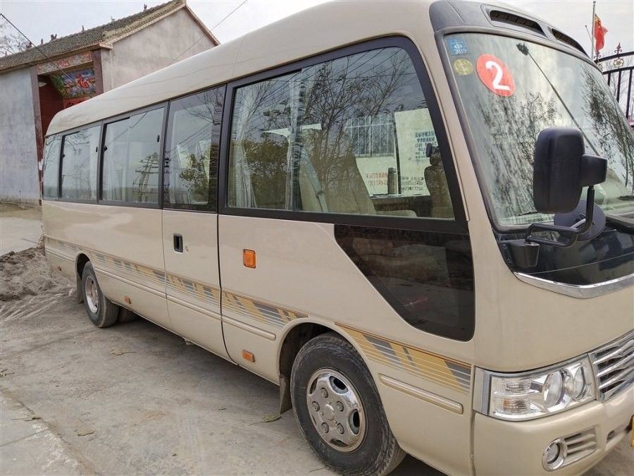 2017 Diesel Used TOYATO Second Hand Coaster Buses Right Hand 23 Seats Mini Bus