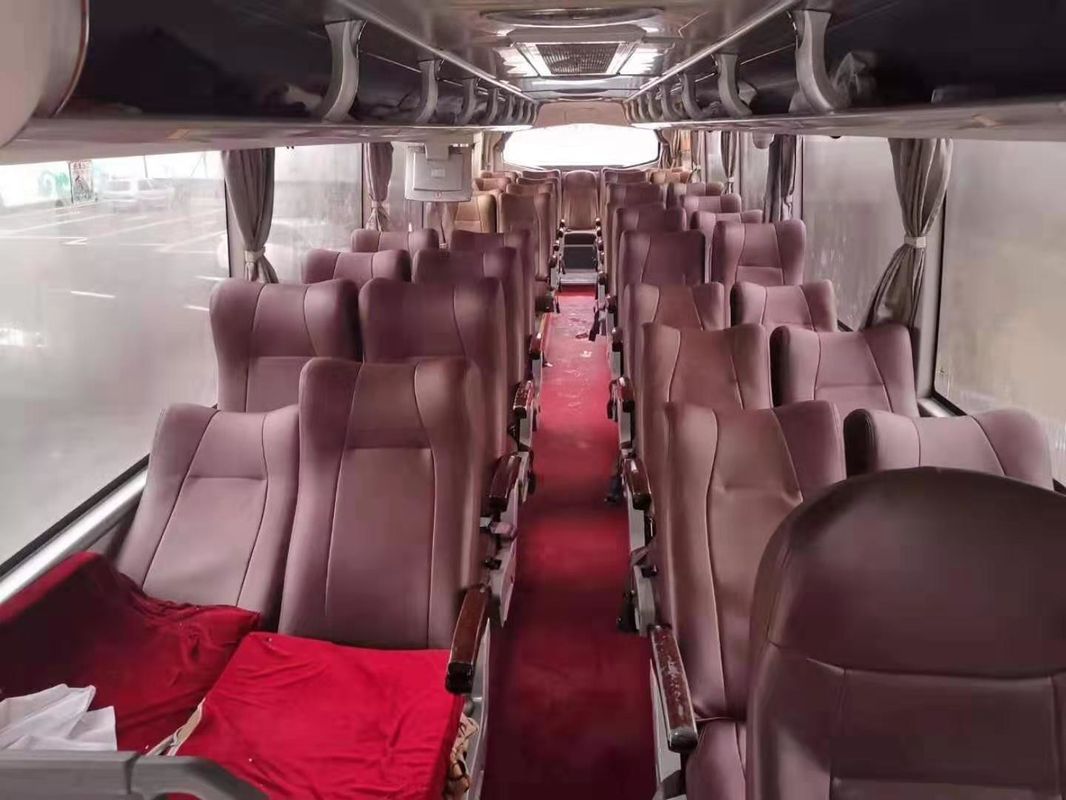 Euro Four Emission 49 Seats Used Yutong Buses One And A Half Layer Second Hand Coaster With A / C
