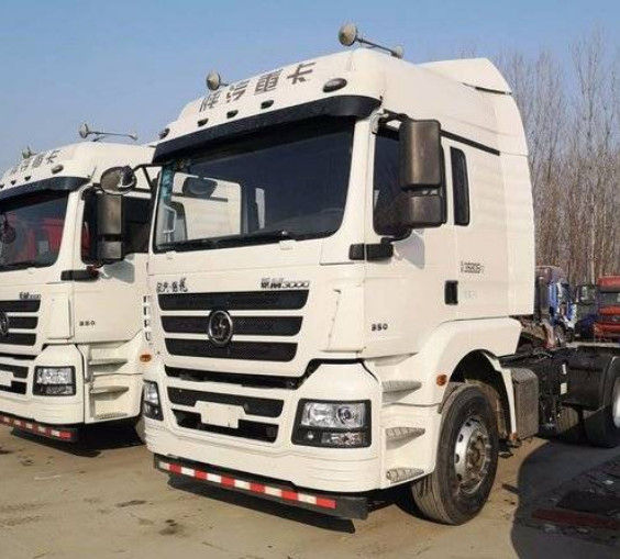 White Shacman Brand Used Tractor Trailers 350hp Euro V Manual Diesel 2017 Year