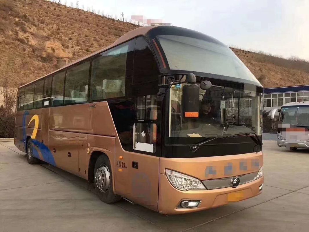 ZK6122 49 / 55 Seats Yutong Used Coaster Bus Diesel Left Hand Driver Door Face Trip 2013 - 2016 Year