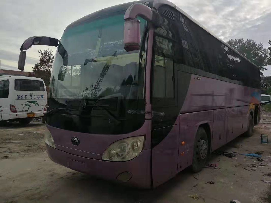 Left Hand Steering Used 55 Seater Bus 2011 Year 6120HY19 Purple With Leather Seats