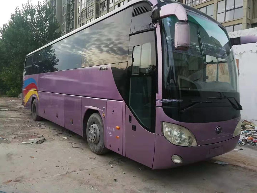 Left Hand Steering Used 55 Seater Bus 2011 Year 6120HY19 Purple With Leather Seats