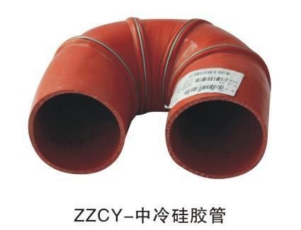 Standard Size Bus Accessories Red Color Intercooled Silicone Tube For Yutong