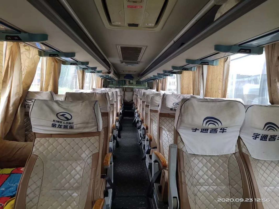 Kinglong RHD Deisel Engine 53 Seats 233kw Used Coach Bus With AC Double Doors
