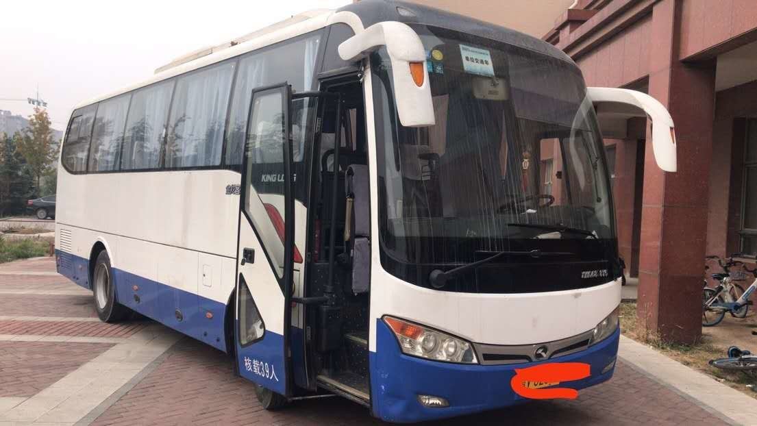 Kinglong Brand Used Tour Bus Sencond Hand Bus XMQ6898 39seats With AC Rear Engine Blue And White Color Good Condition