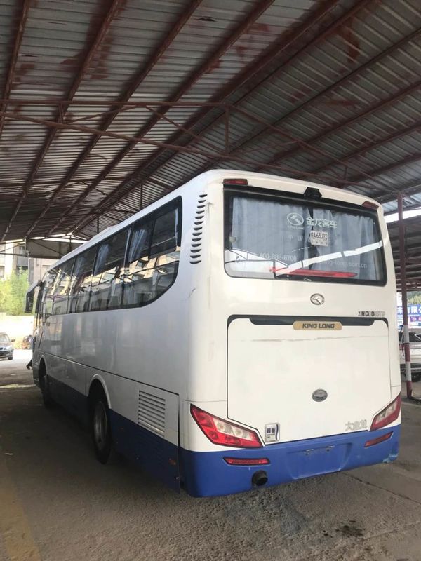 Kinglong Brand Used Tour Bus Sencond Hand Bus XMQ6898 39seats With AC Rear Engine Blue And White Color Good Condition