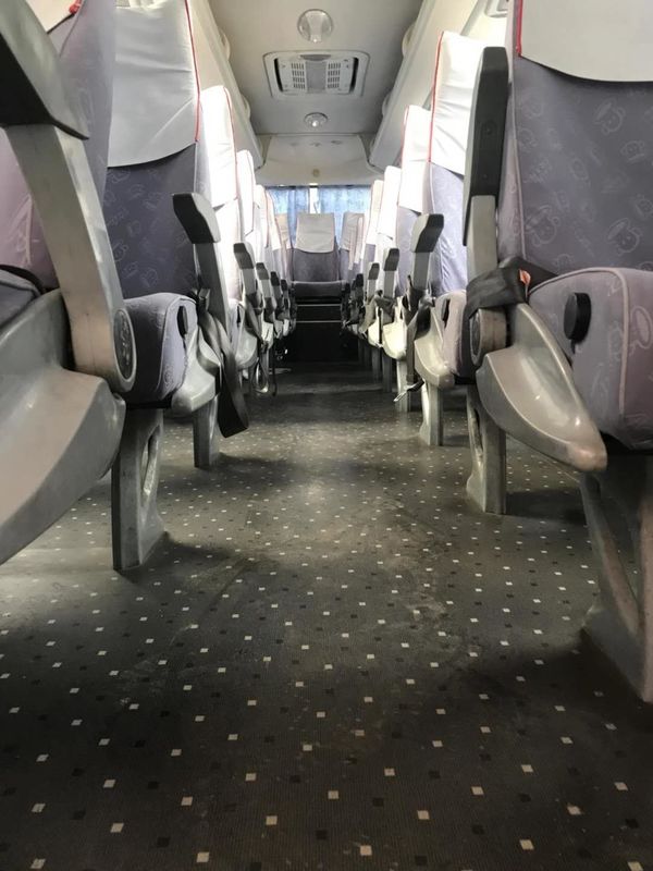 Kinglong Brand Used Tour Bus Sencond Hand Bus XMQ6898 39seats With AC Rear Engine Blue And White Color Good Condition