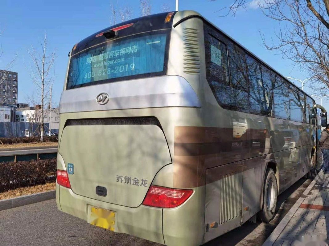 LHD Rear Engine Higer Brand Model KLQ6115 Passenger Bus Steel Chassis Used Coach Bus 53 Seats
