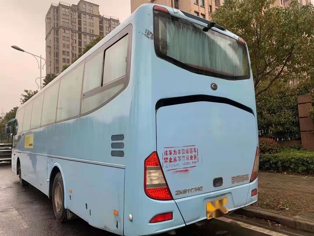 Used Coach Bus Yutong Brand ZK6117 65 Seats Yuchai Rear Engine 120km/H Single Door Used Passenger Buses Left Steering