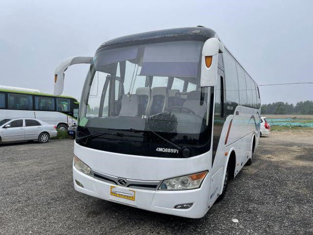Used Kinglong Bus XMQ6859 37 Seats Steel Chassis Single Door Yuchia Rear Engine Euro III Used Tour Bus