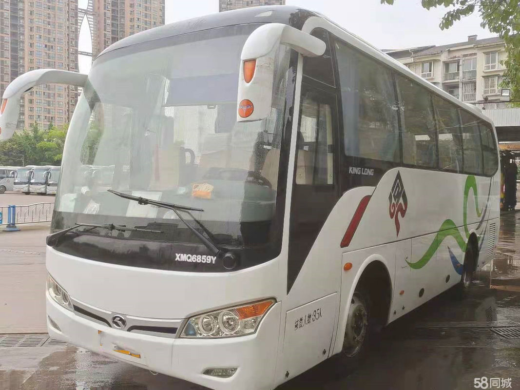 Used Kinglong Bus XMQ6859 35Seats Steel Chassis Used Tour Bus Single Door Rear Engine Euro III