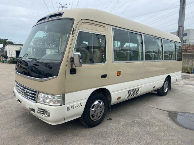 Toyota Used Coaster Bus for Africa Gaosilne 2TR Engine 108KW 23 Seats Left Hand Drive