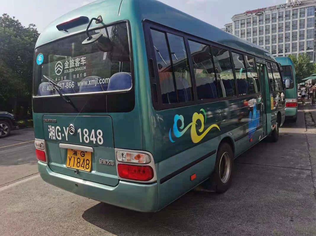 2015 Year 26 Seats Used Golden Dragon Coaster Bus , Used Mini Bus Coaster Bus With Hino Engine
