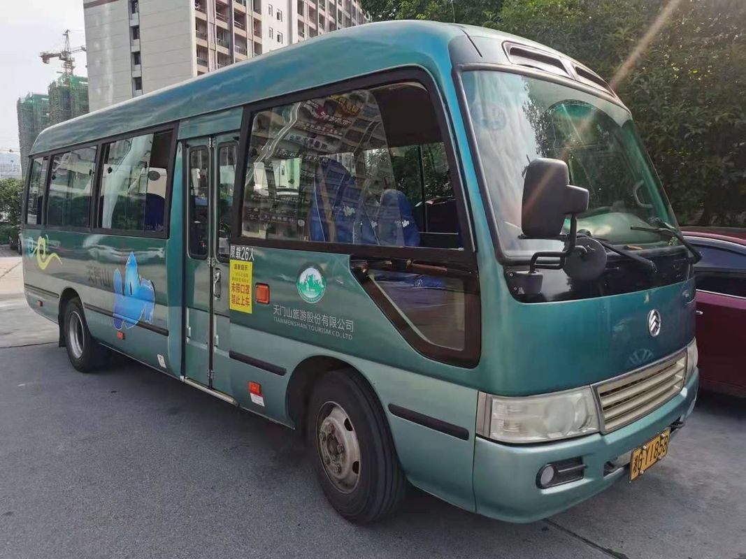 2015 Year 26 Seats Used Golden Dragon Coaster Bus , Used Mini Bus Coaster Bus With Hino Engine