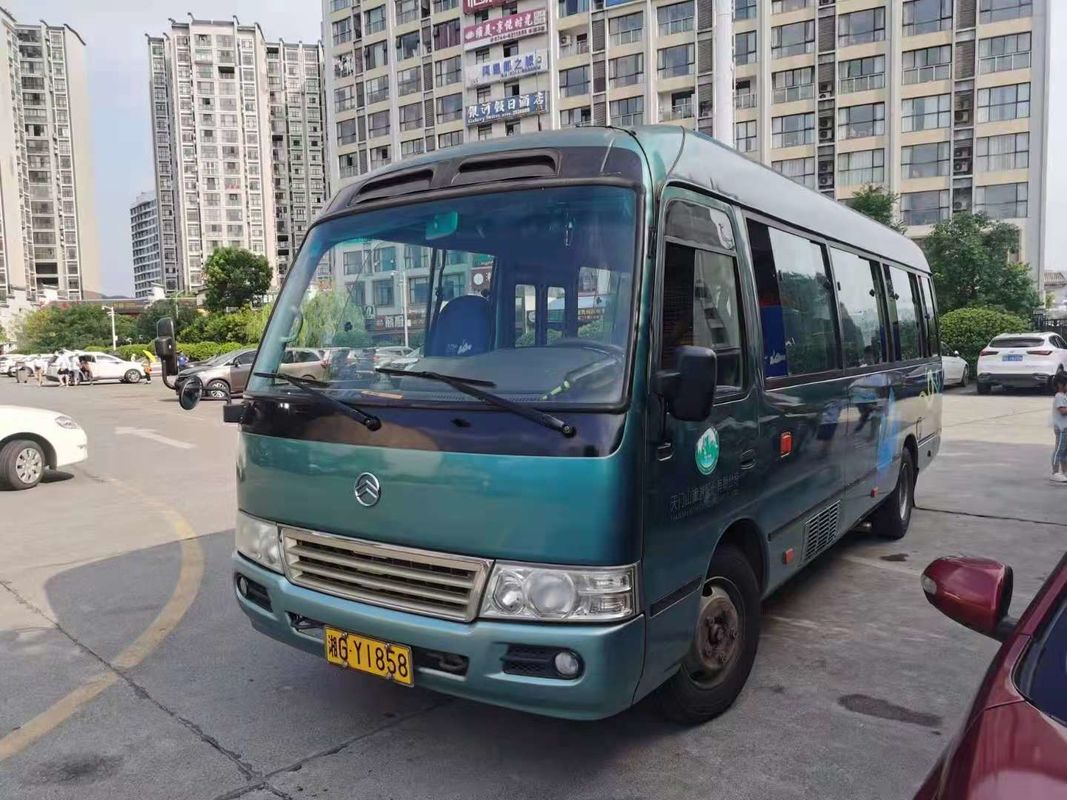 2015 Year 26 Seats Used Golden Dragon Coaster Bus , Used Mini Bus Coaster Bus With Hino Engine