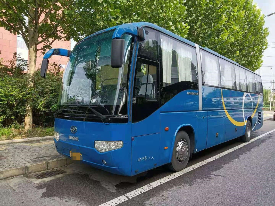 Used Higer Bus Coach Airbag Chassis Tourist Coach Dingle Door With AC/TV 51seats