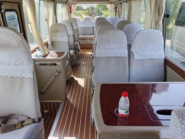 Toyota Coaster Used Bus With Full Equipment 20 Seats Used Mini Bus In 2012 Year Sliding Window Gasoline Munual Bus