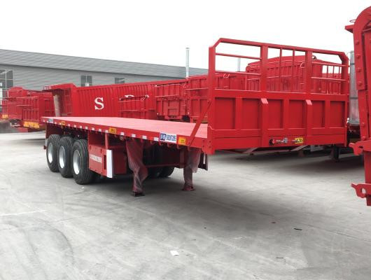 Heavy Duty Flatbed 13m  Low-Bed Semi-Trailer For Factory Container Use