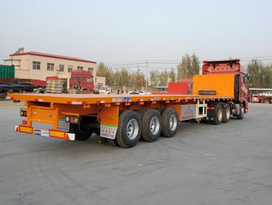 Heavy Duty Flatbed 13m  Low-Bed Semi-Trailer For Factory Container Use