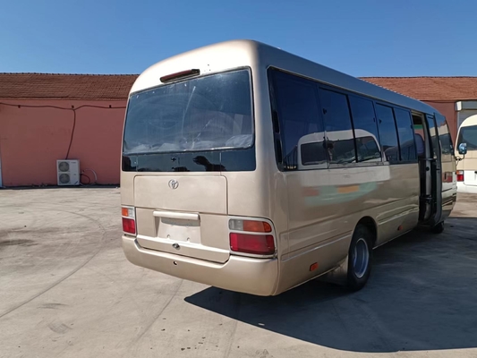 30 Seater Toyota Coaster Bus Japanese Mini Bus Open The Door Outside