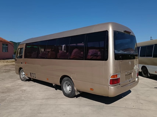 30 Seater Toyota Coaster Bus Japanese Mini Bus Open The Door Outside