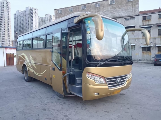 Coach Second Hand Yutong Bus Plate Spring Suspension Yuchai 160hp 35seats Front Engine