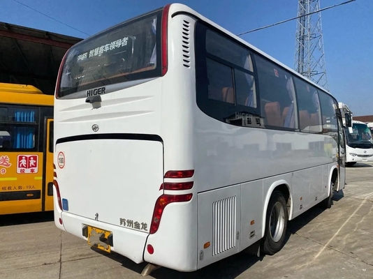 Used Luxury Buses 32 Seats Second Hand Higer Coach Bus KLQ6796 Yuchai Engine White Color