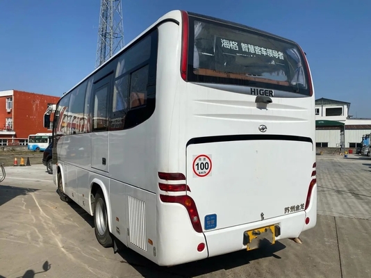 Used Luxury Buses 32 Seats Second Hand Higer Coach Bus KLQ6796 Yuchai Engine White Color