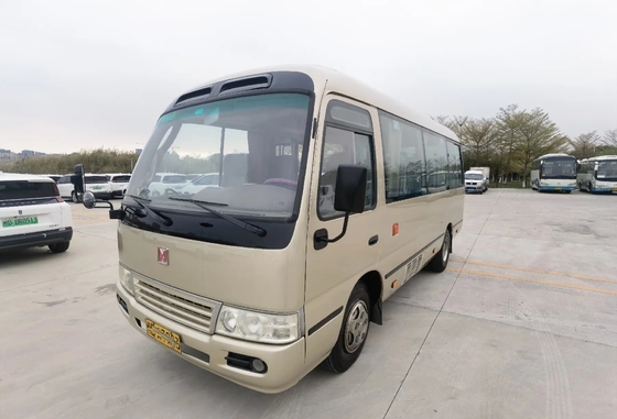 2nd Hand Mini Bus Champagne Color 19 Seats Front Engine Floding Door 6 Meters Used JMC Coaster JX6602