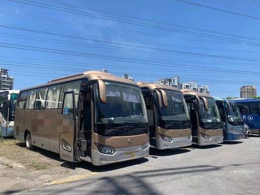 Used Coach Bus Weichai Engine 34 Seats 2018 Year Golden Color 8 Meters 2nd Hand Kinglong XMQ6802