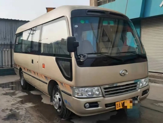 Second Hand 17 Seater Minibus 19 Seats Front Engine Used Kinglong Coaster XMQ6606 External Swinging Door