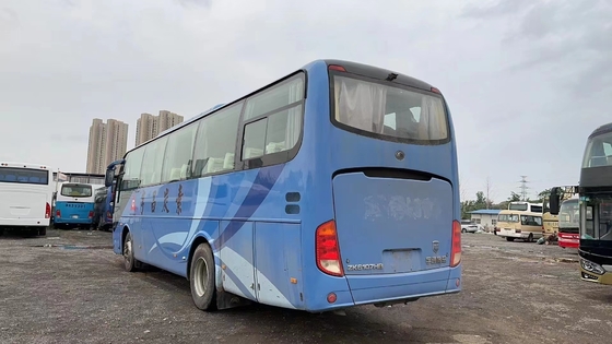 Second Hand Microbus 60 Seats 2+3 Seats Layout Yuchai Engine Blue Color Air Conditioner Used Young Tong Bus ZK6107