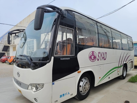 Used Commercial Bus Yuchai Engine 200hp Luggage Rack 37 Seats White Color Left Hand Drive Higer Bus KLQ6856